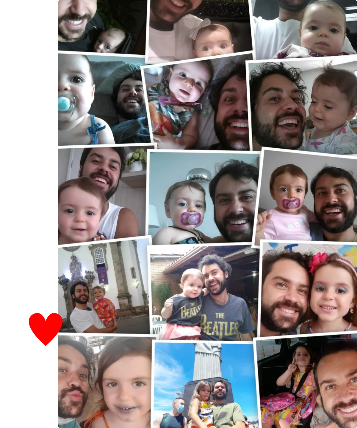 Mosaico de famílias e crianças encantadas com as cantigas